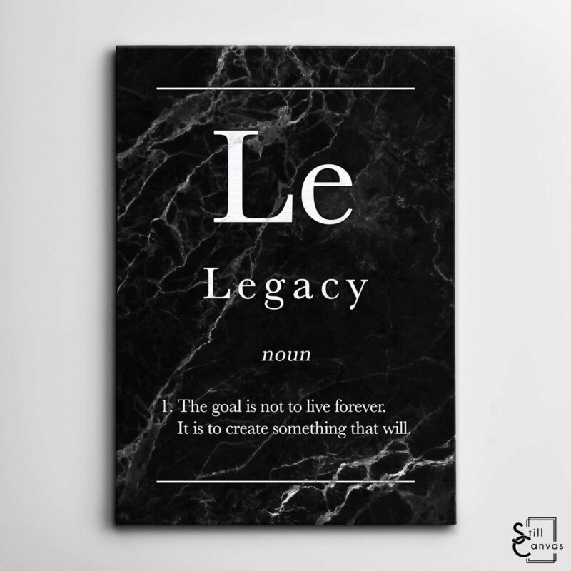 Definition Canvas Art Legacy Quote Black Marble Motivational Inspirational Wall Art Framed Canvas Poster Print 2