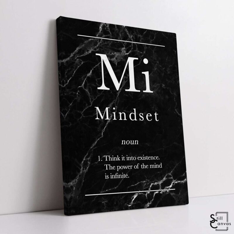 Definition Canvas Art Mindset Quote Black Marble Motivational Inspirational Wall Art Framed Canvas Poster Print 1