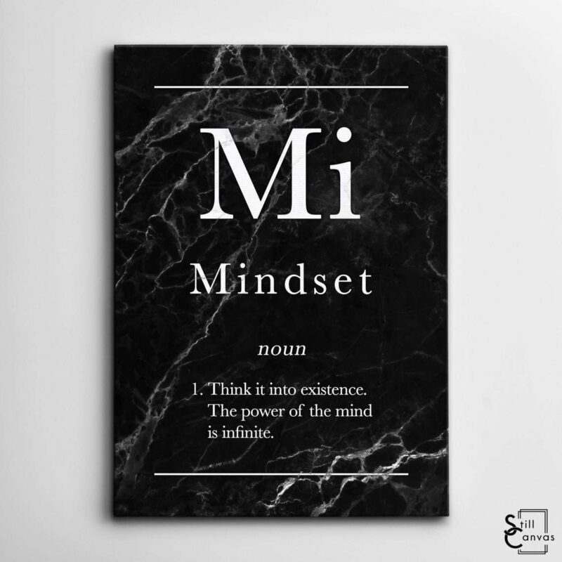 Definition Canvas Art Mindset Quote Black Marble Motivational Inspirational Wall Art Framed Canvas Poster Print 2