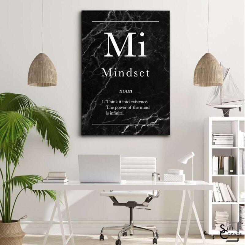 Definition Canvas Art Mindset Quote Black Marble Motivational Inspirational Wall Art Framed Canvas Poster Print 3