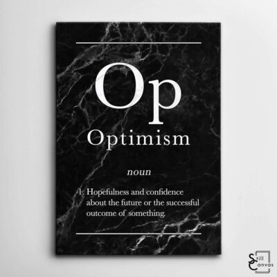 Definition Canvas Art - "Optimism" Quote Black Marble Motivational Inspirational Wall Art Framed Canvas Poster Print 2 Definition Canvas Art Optimism Quote Black Marble Motivational Inspirational Wall Art Framed Canvas Poster Print 2
