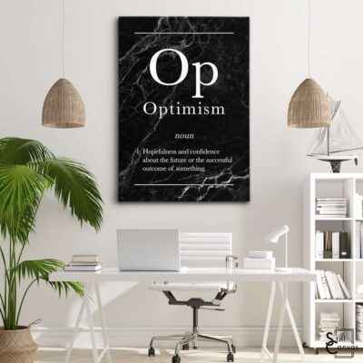 Definition Canvas Art - "Optimism" Quote Black Marble Motivational Inspirational Wall Art Framed Canvas Poster Print 3 Definition Canvas Art Optimism Quote Black Marble Motivational Inspirational Wall Art Framed Canvas Poster Print 3