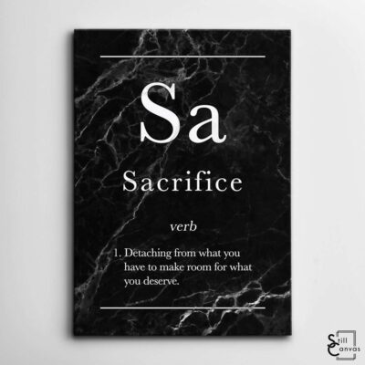 Definition Canvas Art - "Sacrifice" Quote Black Marble Motivational Inspirational Wall Art Framed Canvas Poster Print 2 Definition Canvas Art Sacrifice Quote Black Marble Motivational Inspirational Wall Art Framed Canvas Poster Print 2