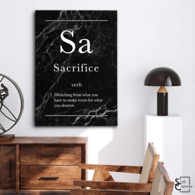 Definition Canvas Art - "Sacrifice" Quote Black Marble Motivational Inspirational Wall Art Framed Canvas Poster Print 3 Definition Canvas Art Sacrifice Quote Black Marble Motivational Inspirational Wall Art Framed Canvas Poster Print 3