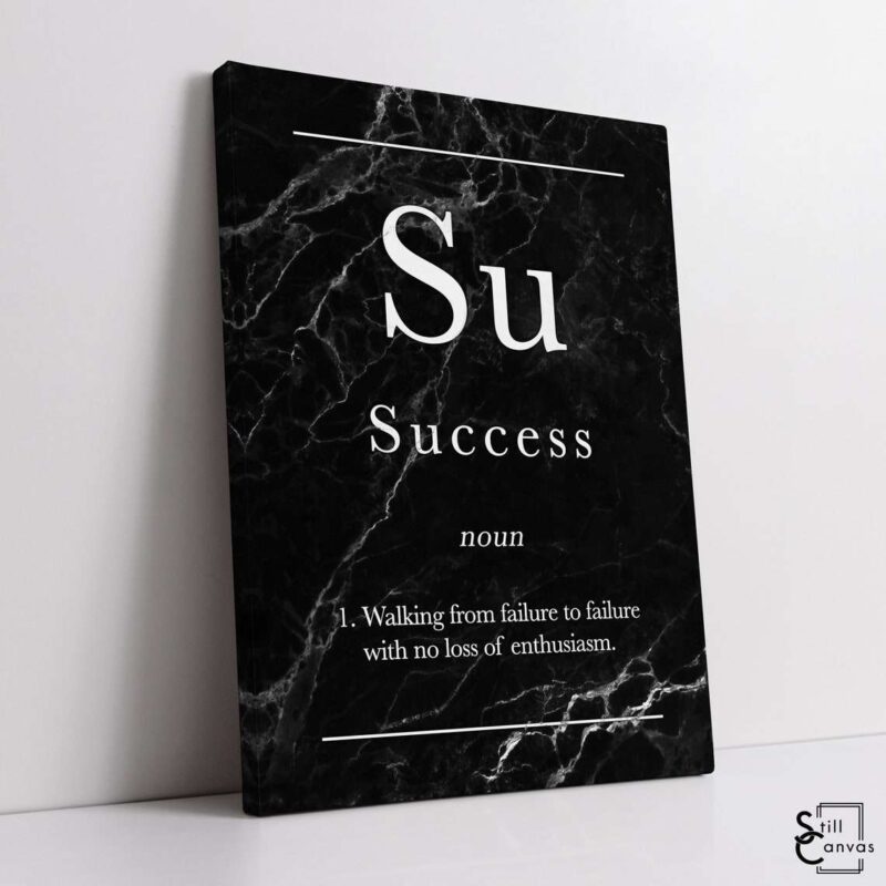 Definition Canvas Art Success Quote Black Marble Motivational Inspirational Wall Art Framed Canvas Poster Print 1