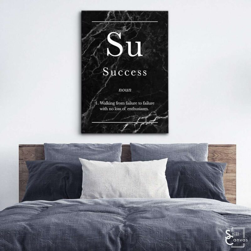 Definition Canvas Art Success Quote Black Marble Motivational Inspirational Wall Art Framed Canvas Poster Print 3