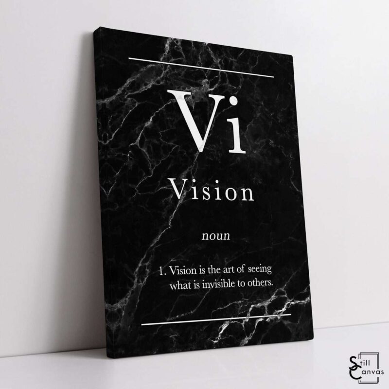 Definition Canvas Art Vision Quote Black Marble Motivational Inspirational Wall Art Framed Canvas Poster Print 1