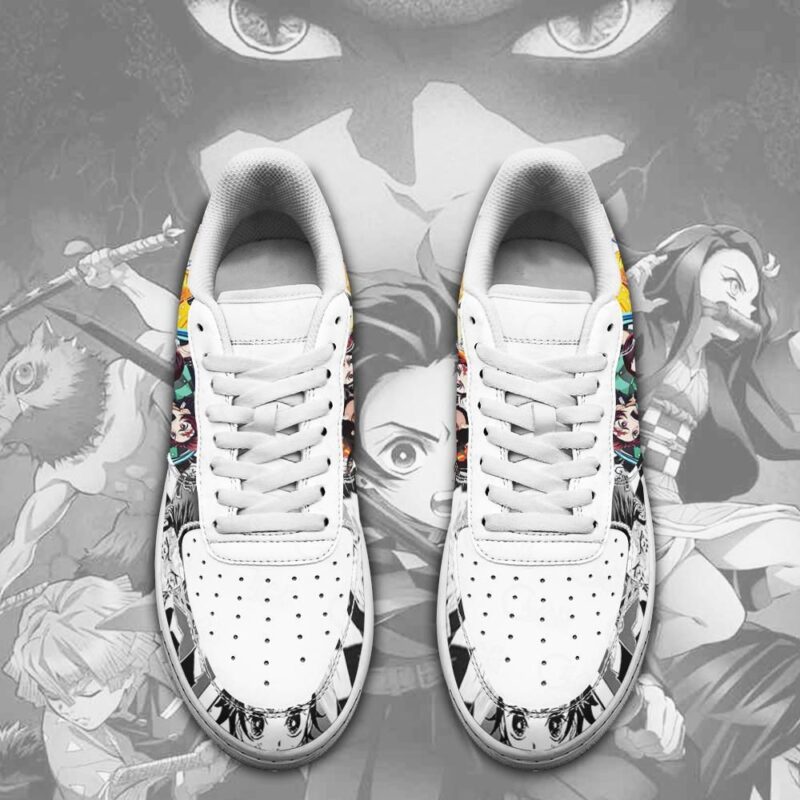 Demon Slayer Air Force 1 Sneakers Mixed Manga Style Anime Shoes 1