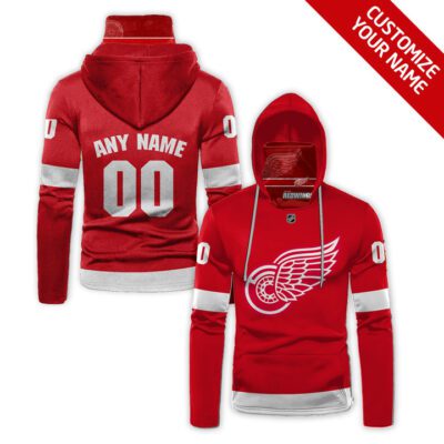 Detroit Red Wings Nhl Ice Hockey Team Logo Red Jersey Style Custom Number Name For Red Wings Fans Gaiter Hoodie GH0687