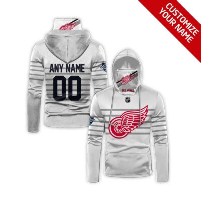 Detroit Red Wings Nhl Ice Hockey Team Logo White Jersey Style Custom Number Name For Red Wings Fans Gaiter Hoodie GH0347