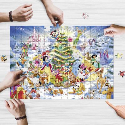 Disney All Characters Christmas Tree Funny Cartoon Network Jigsaw Puzzle Game, All Characters Funny Cartoon Network Fan Gift, Disney 2 Disney
