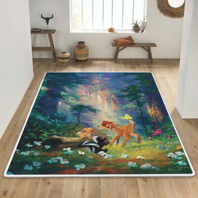Disney Bambi Art Fan Gift Area Rug Living Room,Bambi Rug Floor Decor 1 Bambi Rug Floor Decor