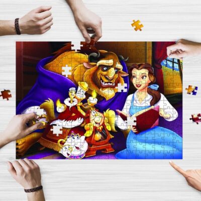 Disney Beauty And The Beast Jigsaw Puzzle Game, Disney Chip Lumiere Cogsworth Beast Belle Fan Gift 1 Disney Chip Lumiere Cogsworth Beast Belle Fan Gift