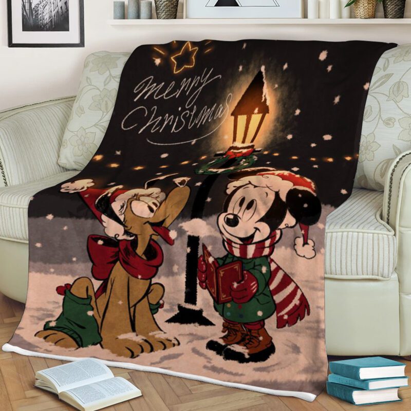 Mickey and Pluto Merry Christmas Fan Gift