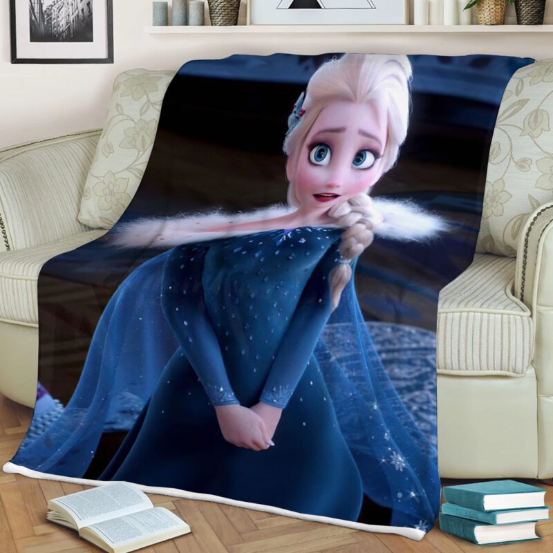 Disney Frozen Elsa Fleece Blanket Gift For Fan Elsa Premium Comfy Sofa Throw Blanket Gift 2