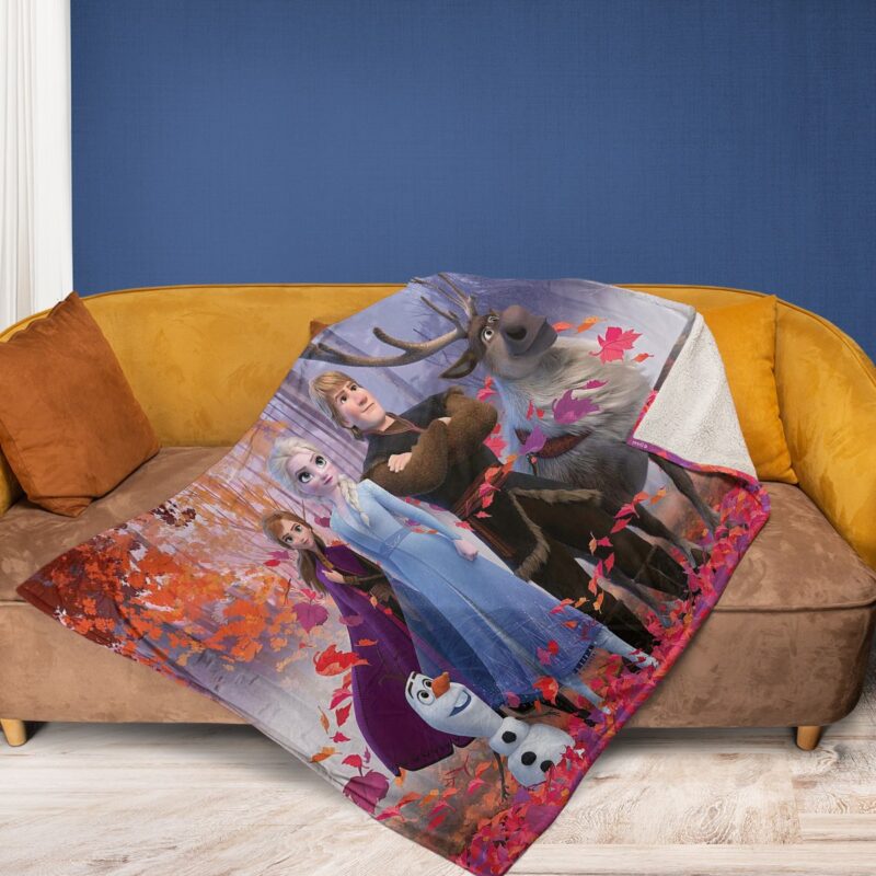 Disney Frozen Gift For Fan Frozen characters Olaf Kristoff Anna Elsa Comfy Sofa Throw Blanket Gift 2