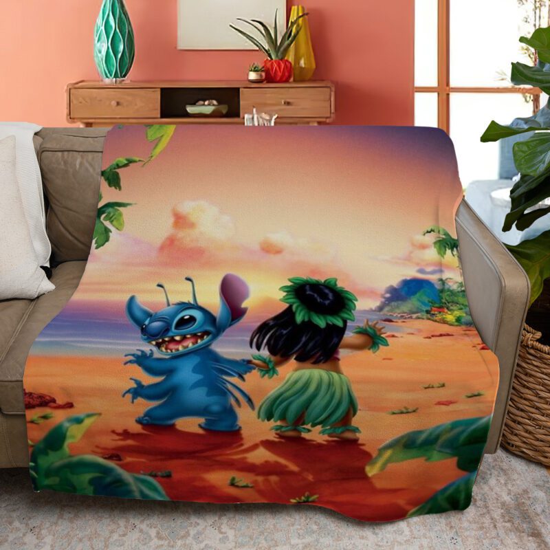 Disney Lilo And Stitch Fleece Blanket Gift For Fan