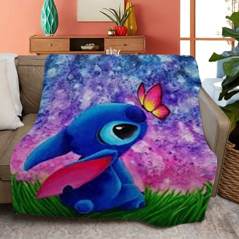 Disney Stitch Ohana Fleece Blanket Gift For Fan