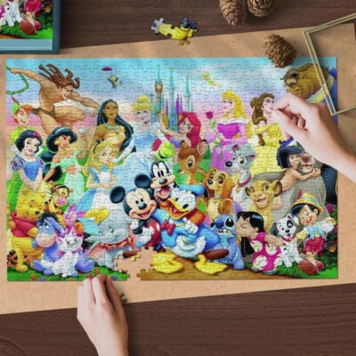 Disney all characters all princesses mickey mouse Lilo and Stitch Ariel Jigsaw Puzzle Game, Disney Fan Gift 2 Disney all characters all princesses mickey mouse Lilo and Stitch Ariel Jigsaw Puzzle Game Disney Fan Gift 2