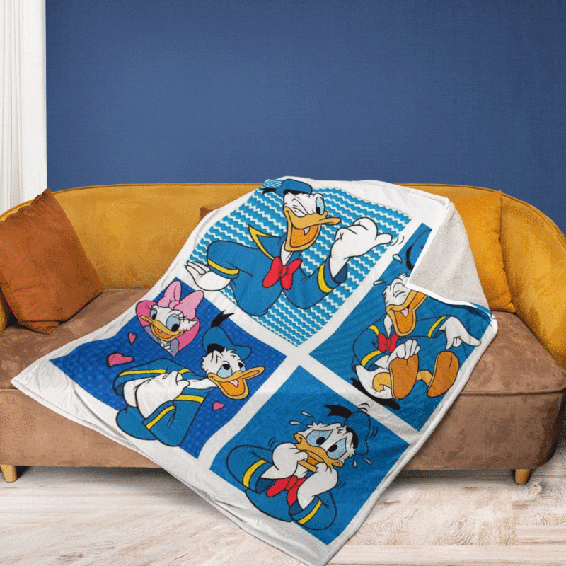 Donald Duck Full Face Funny Walt Disney Cartoon Ver2 Gift Lover Comfy Sofa Throw Blanket Gift 2