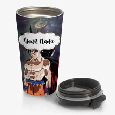 Dragon Ball Super Goku and Jiren Travel Mug Custom Personalized Name Stainless Steel Bottle