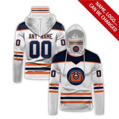 Edmonton Oilers #00 Nhl Team White Jersey Style Custom Number Name For Edmonton Oilers Fans Gaiter Hoodie GH0996