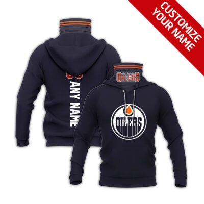 Edmonton Oilers Nhl Ice Hockey Team Logo Black Jersey Style Custom Number Name For Oilers Fans Gaiter Hoodie GH0203