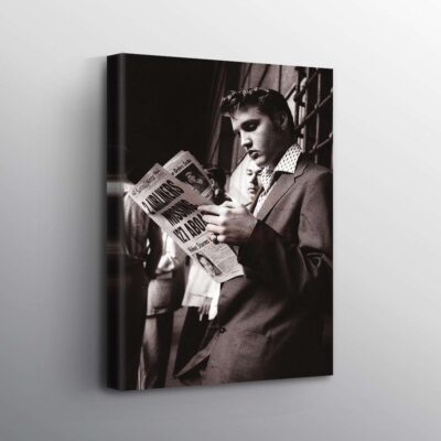 Elvis Presley Reading Newspaper Print Wall Art Canvas 1 Elvis Presley Reading Newspaper Print Wall Art Canvas 1