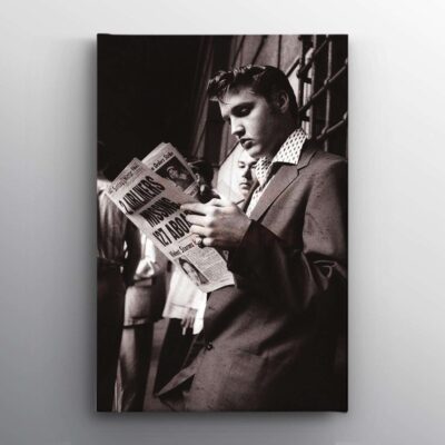 Elvis Presley Reading Newspaper Print Wall Art Canvas 2 Elvis Presley Reading Newspaper Print Wall Art Canvas 2