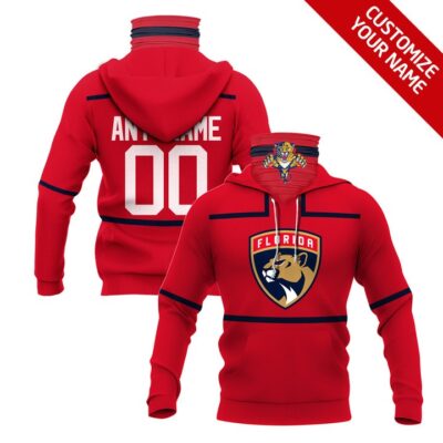 Florida Panthers #00 Nhl Team Red Jersey Style Custom Number Name For Florida Panthers Fans Gaiter Hoodie GH0754