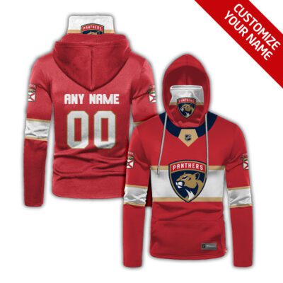 Florida Panthers #00 Nhl Team Red Jersey Style Custom Number Name For Florida Panthers Fans Gaiter Hoodie GH0923