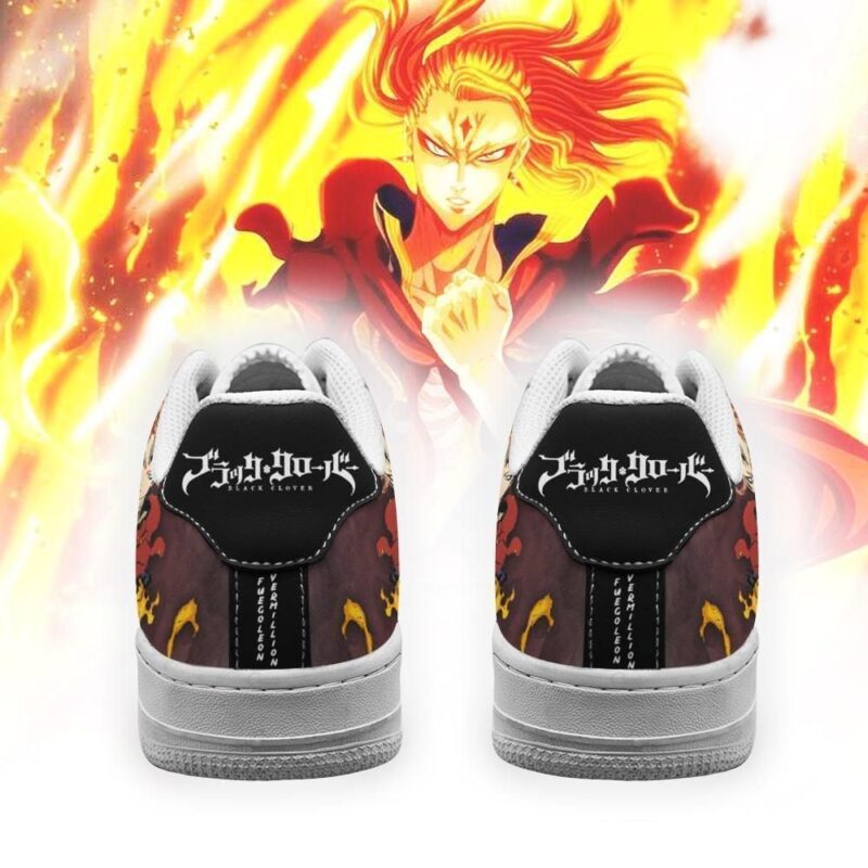 Fuegoleon Vermillion Sneakers Crimson Lion Knight Black Clover Anime Shoes Air Force 1 Sneakers 2