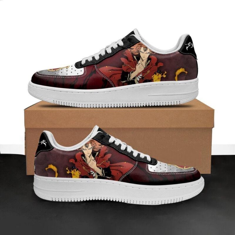 Fuegoleon Vermillion Sneakers Crimson Lion Knight Black Clover Anime Shoes Air Force 1 Sneakers