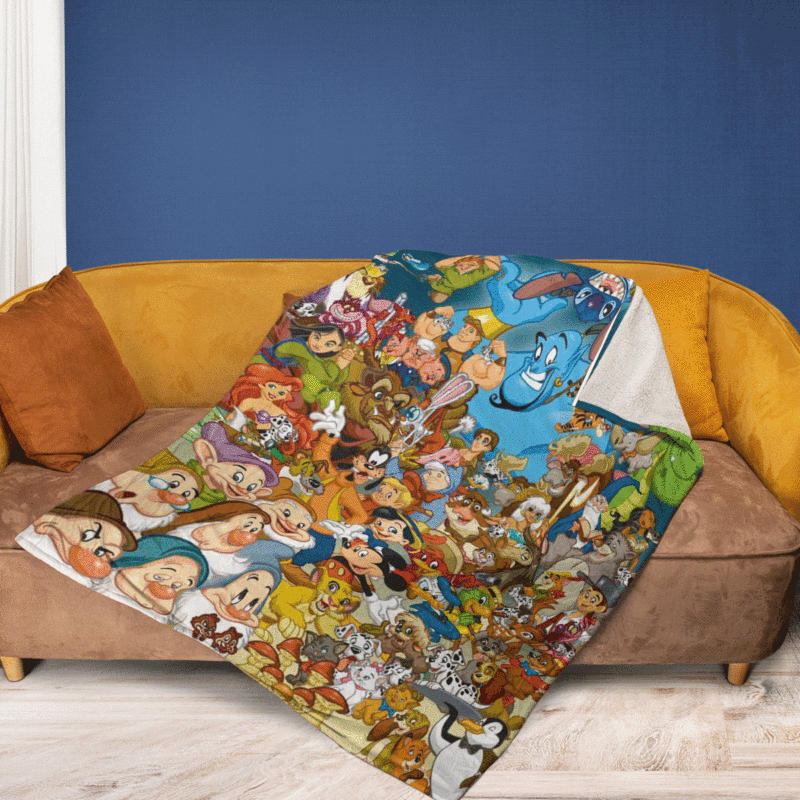 Full Disney Characters Cartoon Christmas GiftDisney Gift For Fan Comfy Sofa Throw Blanket Gift 2
