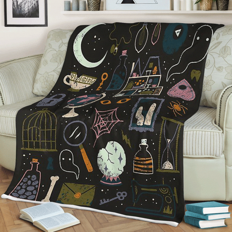 Full Items Of Witches Gift Lover Comfy Sofa Throw Blanket Gift 1