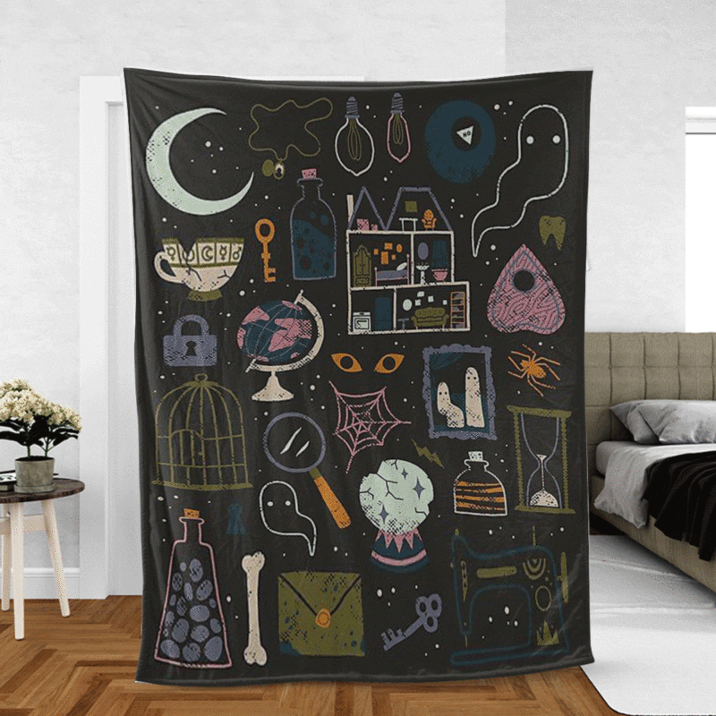 Full Items Of Witches Gift Lover Comfy Sofa Throw Blanket Gift