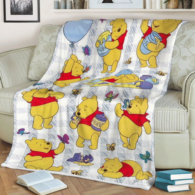 Winnie-the-Pooh Gift For Fan Comfy Sofa Throw Blanket Gift