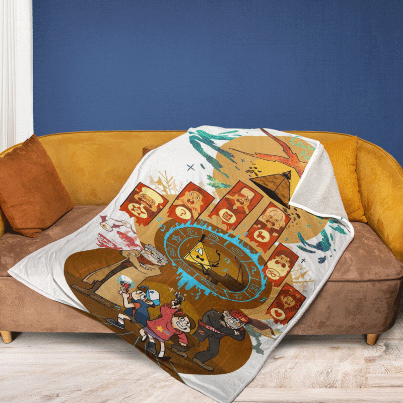 Funny Gravity Falls Disney Comedy Animated Television Series Gifts Lover Gravity Falls Gift For Fan Comfy Sofa Throw Blanket Gift 2