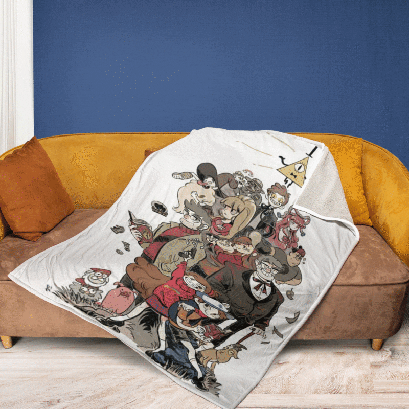 Funny Gravity Falls Disney Comedy Animated Television Series Ver2 Gifts Lover Gravity Falls Gift For Fan Comfy Sofa Throw Blanket Gift 2