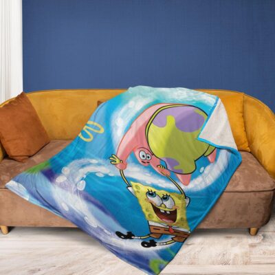 Funny SpongeBob SquarePants SpongeBob And Patrick Star Gift For Fan Comfy Sofa Throw Blanket Gift 2