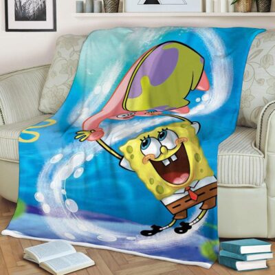 Funny SpongeBob SquarePants, SpongeBob And Patrick Star Gift For Fan Comfy Sofa Throw Blanket Gift