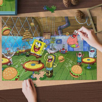 Funny Spongebob Squarepants Comedy Television Series Jigsaw Puzzle Game,Spongebob Fan Gift, Spongebob 2 Spongebob