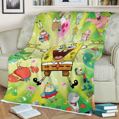 Funny Spongebob With Friend Cartoon Gifts Lover,Spongebob Gift For Fan Comfy Sofa Throw Blanket Gift 1 Spongebob Gift For Fan Comfy Sofa Throw Blanket Gift