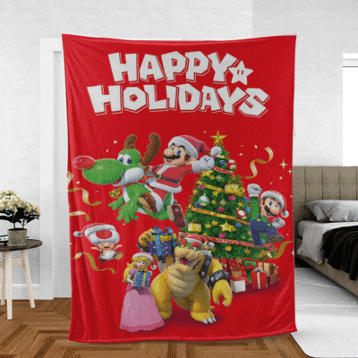 Funny Super Mario Games Lucky Christmas 142 , Super Mario Gift For Fan Comfy Sofa Throw Blanket Gift 1 Super Mario Gift For Fan Comfy Sofa Throw Blanket Gift