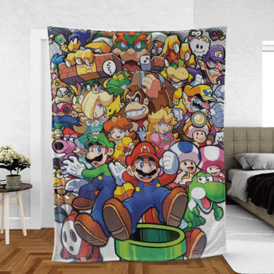 Funny Super Mario Games Lucky Christmas 689 , Super Mario Gift For Fan Comfy Sofa Throw Blanket Gift 1 Super Mario Gift For Fan Comfy Sofa Throw Blanket Gift