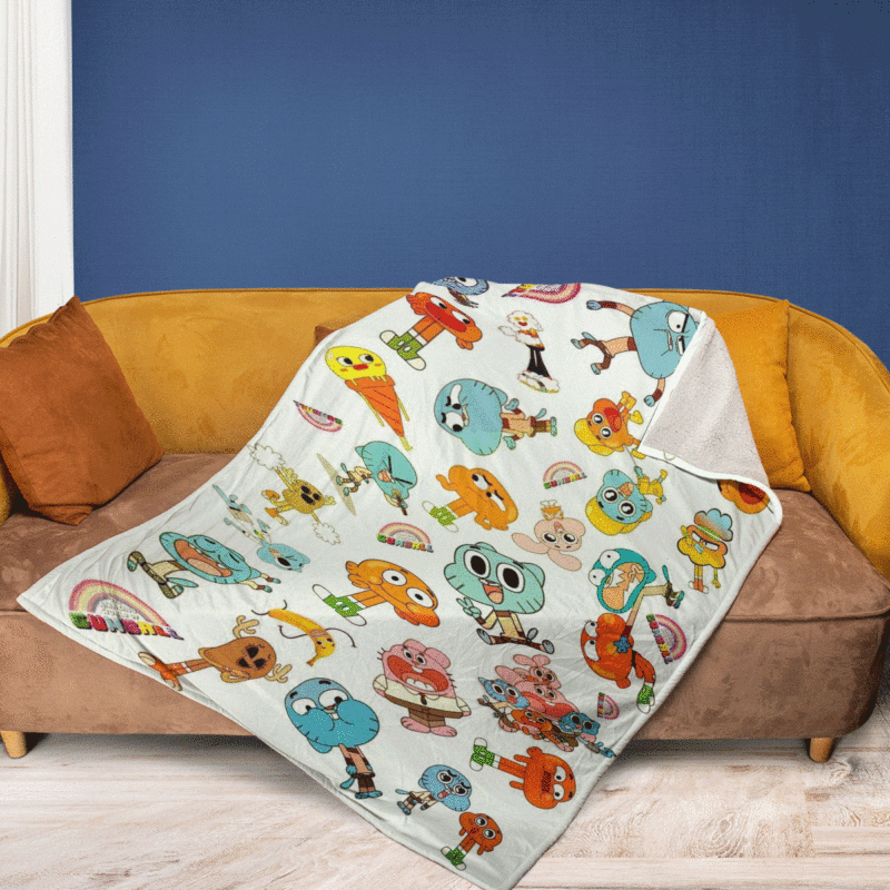 Funny The Amazing World of Gumball Love Family Gifts LoverGumball Gift For Fan Comfy Sofa Throw Blanket Gift 2