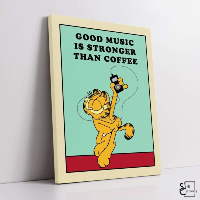 Garfield Canvas Art Good Music Kids Cartoon Educational Cat Comic Framed Canvas Wall Art Poster Print 1