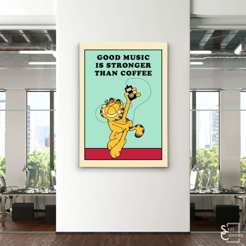 Garfield Canvas Art Good Music Kids Cartoon Educational Cat Comic Framed Canvas Wall Art Poster Print 3