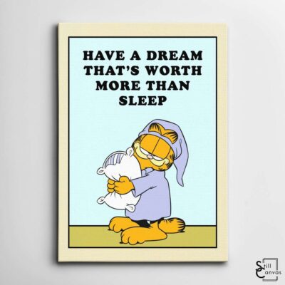 Garfield Canvas Art - "Have A Dream" Kids Cartoon Educational Cat Comic Framed Canvas Wall Art Poster Print 2 Garfield Canvas Art Have A Dream Kids Cartoon Educational Cat Comic Framed Canvas Wall Art Poster Print 2