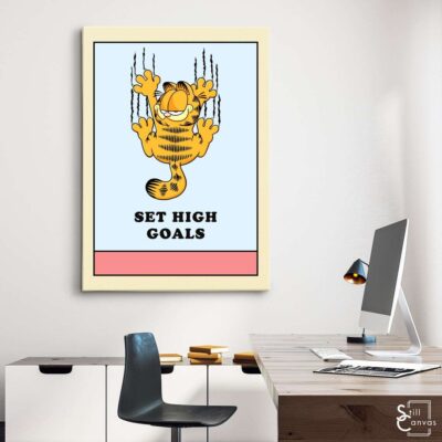 Garfield Canvas Art - "Set High Goals" Kids Cartoon Educational Cat Comic Framed Canvas Wall Art Poster Print 3 Garfield Canvas Art Set High Goals Kids Cartoon Educational Cat Comic Framed Canvas Wall Art Poster Print 3